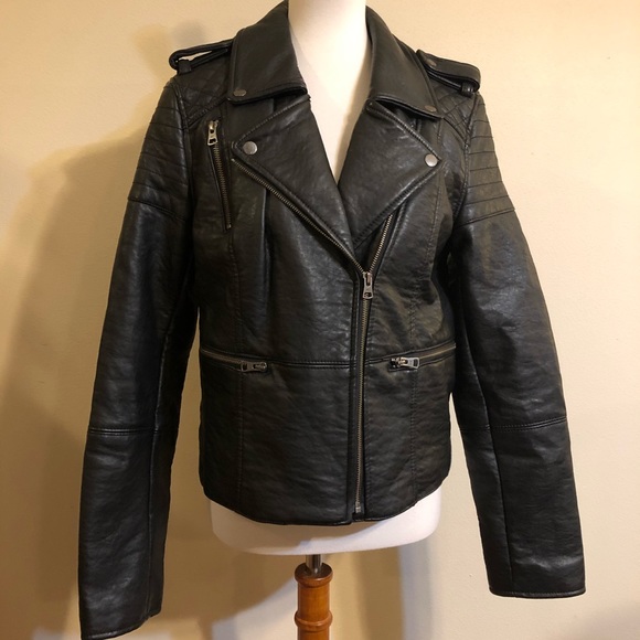 American Eagle Outfitters Jackets & Blazers - American Eagle Black Faux Leather Biker Jacket